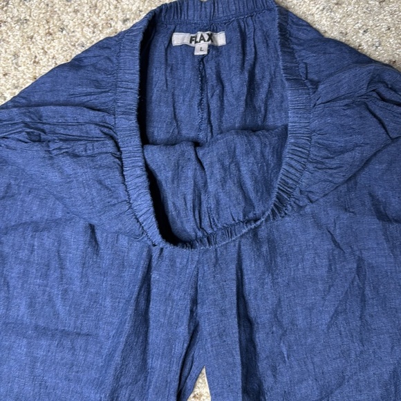 Flax Sociable Flood Wide Leg Linen Large with pockets pants - Picture 2 of 7